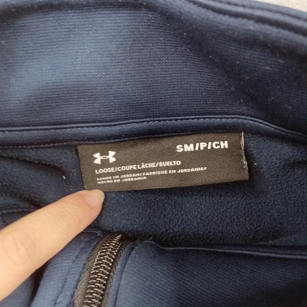 Under Armour Pullover Mens Small Blue‎ 1/4 Zip Long Sleeve Fleece Top Athletic